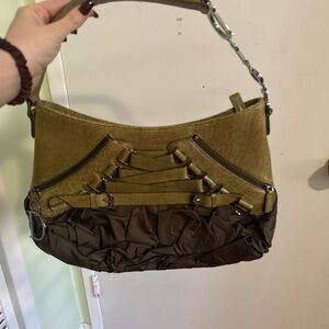 Dior Green Lizard Skin Ballet / Ballerina / Corset Shoulder Bag